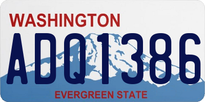 WA license plate ADQ1386