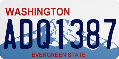 WA license plate ADQ1387