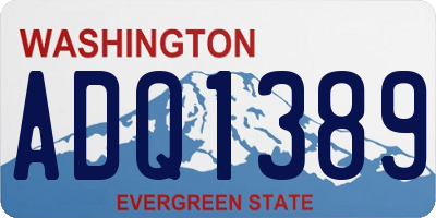 WA license plate ADQ1389