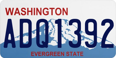 WA license plate ADQ1392