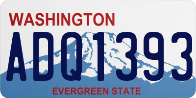 WA license plate ADQ1393