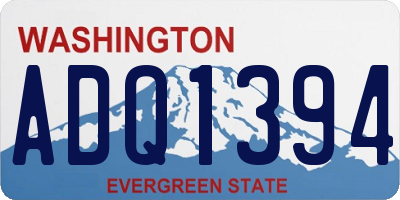 WA license plate ADQ1394