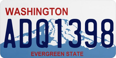 WA license plate ADQ1398