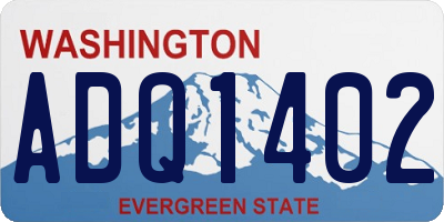 WA license plate ADQ1402