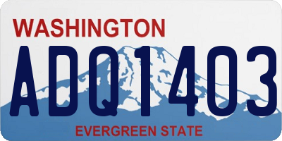 WA license plate ADQ1403