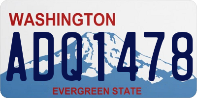 WA license plate ADQ1478