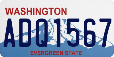 WA license plate ADQ1567