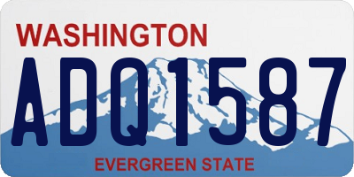WA license plate ADQ1587
