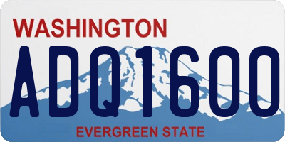 WA license plate ADQ1600