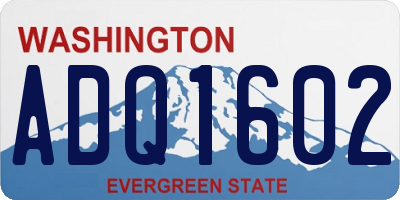 WA license plate ADQ1602