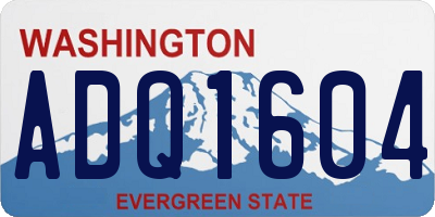 WA license plate ADQ1604
