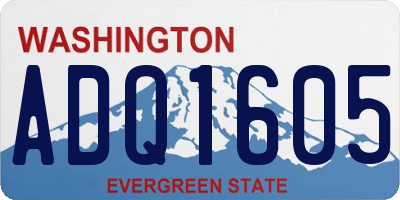 WA license plate ADQ1605