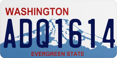 WA license plate ADQ1614