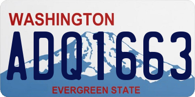 WA license plate ADQ1663