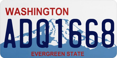 WA license plate ADQ1668