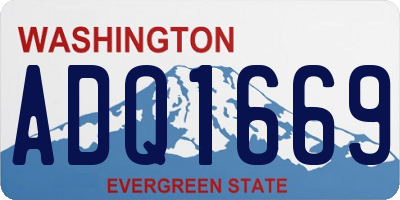WA license plate ADQ1669