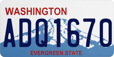 WA license plate ADQ1670