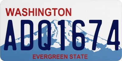 WA license plate ADQ1674