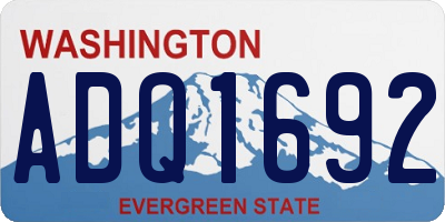WA license plate ADQ1692