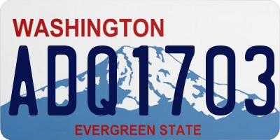 WA license plate ADQ1703