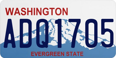 WA license plate ADQ1705