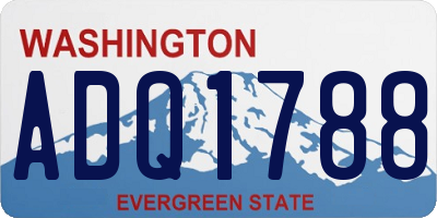 WA license plate ADQ1788