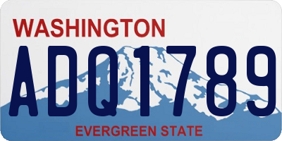 WA license plate ADQ1789