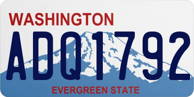 WA license plate ADQ1792