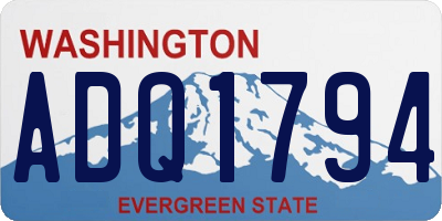 WA license plate ADQ1794