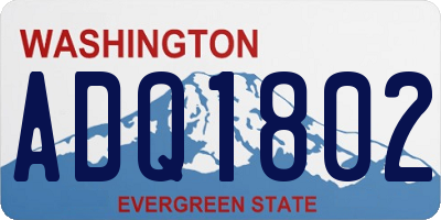 WA license plate ADQ1802