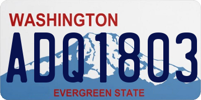 WA license plate ADQ1803