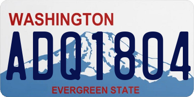 WA license plate ADQ1804
