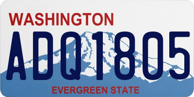 WA license plate ADQ1805