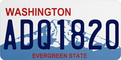 WA license plate ADQ1820