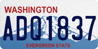 WA license plate ADQ1837