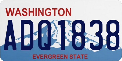 WA license plate ADQ1838