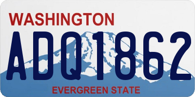 WA license plate ADQ1862