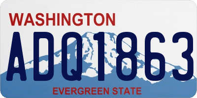 WA license plate ADQ1863