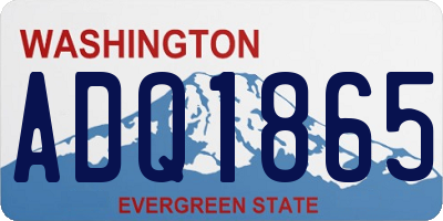 WA license plate ADQ1865