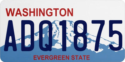 WA license plate ADQ1875