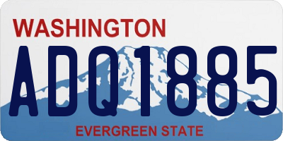 WA license plate ADQ1885