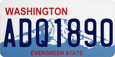 WA license plate ADQ1890