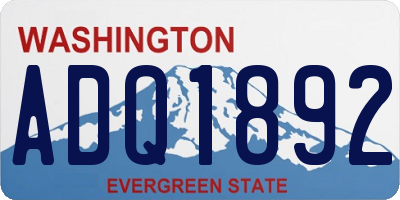 WA license plate ADQ1892