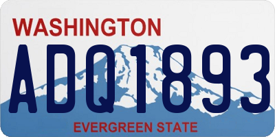 WA license plate ADQ1893