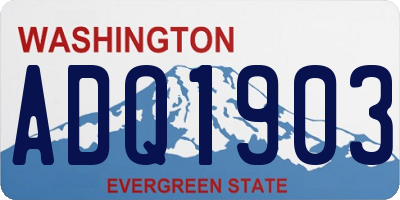 WA license plate ADQ1903