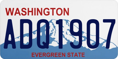 WA license plate ADQ1907
