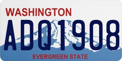 WA license plate ADQ1908