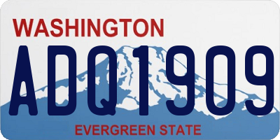 WA license plate ADQ1909