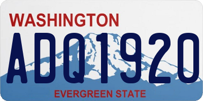 WA license plate ADQ1920