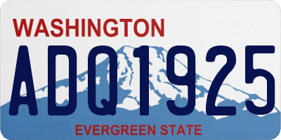 WA license plate ADQ1925